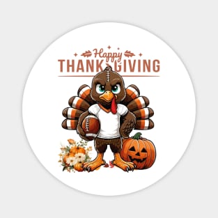Thanksgiving American Football Player Turkey Magnet